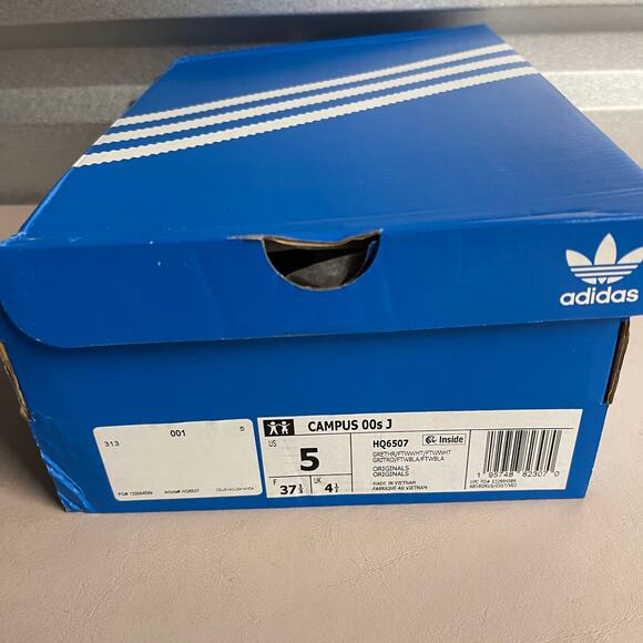 Adidas Kids' Three/Cloud White Lace Up Y2K Classic Campus 00s Sneakers Shoes 5.5 - Picture 2 of 9